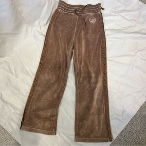 Arizona Jean Company Girls Velour Brown Track Pants. Size 5.